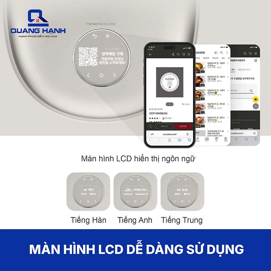 Nồi cơm điện cao tần áp suất kép CRP-NHTR0610FGW 1.08L QH247424 5